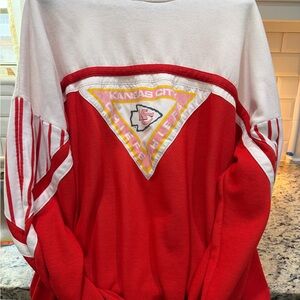 Kansas City Chiefs Red and White Crewneck Sweatshirt